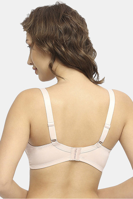 Soie Double Layered Non Wired Full Coverage Lace Bra - Peach Skin — image 4